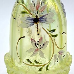 Fenton “Lily Trails on Topaz” Limited Edition Fairy Lamp